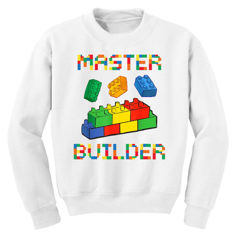 Brick Builder Blocks Building Master Builder Funny Toys Kids Youth Sweatshirt | Artistshot