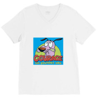 Courage The Cowardly Dog, Colorful Courage, V-neck Tee | Artistshot