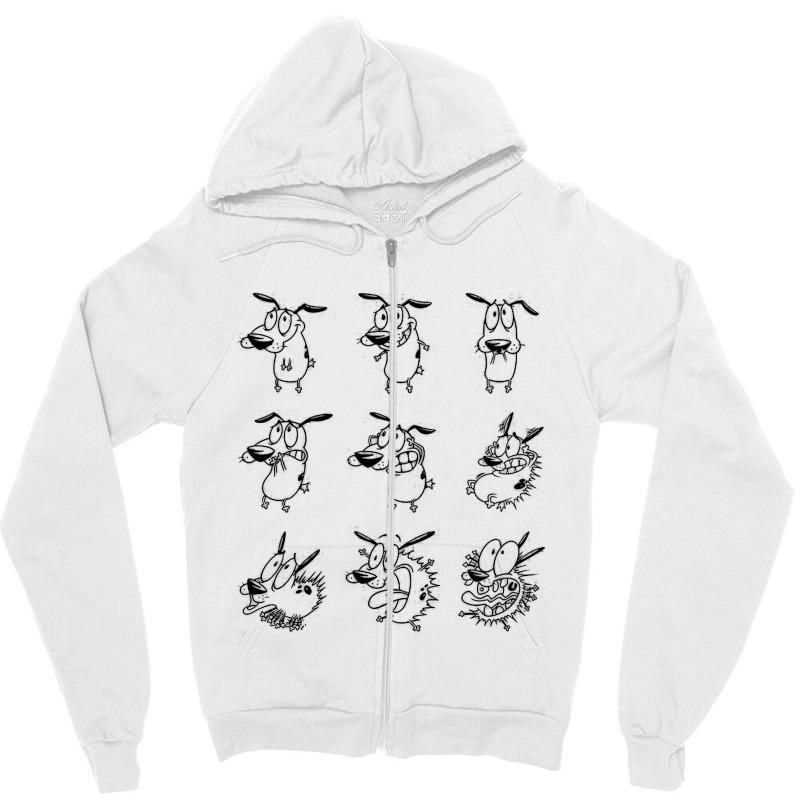 Courage The Cowardly Dog, Courage Poses, Zipper Hoodie | Artistshot