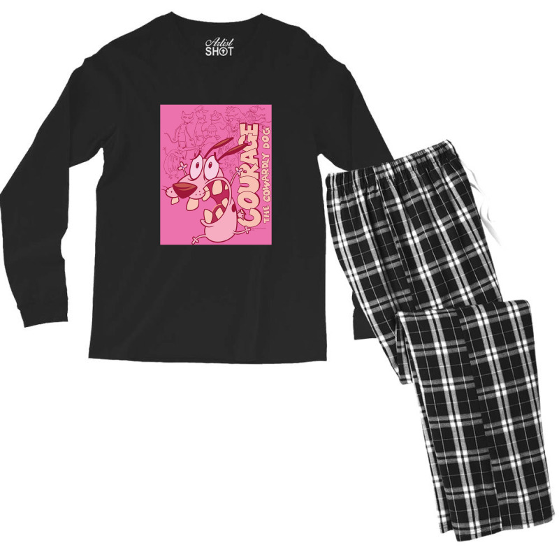 Courage The Cowardly Dog, Running Scared, Men's Long Sleeve Pajama Set | Artistshot