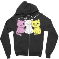 Twink Flag Pile Pride Lgbtq Cats Cute Twink Cat Zipper Hoodie | Artistshot