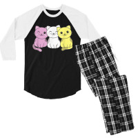 Twink Flag Pile Pride Lgbtq Cats Cute Twink Cat Men's 3/4 Sleeve Pajama Set | Artistshot