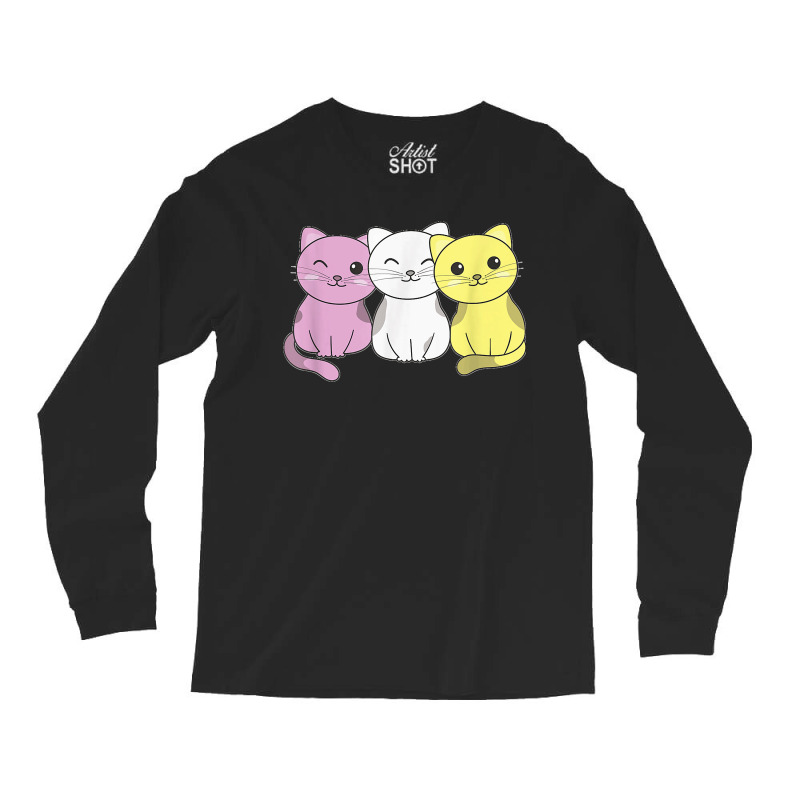 Twink Flag Pile Pride Lgbtq Cats Cute Twink Cat Long Sleeve Shirts | Artistshot