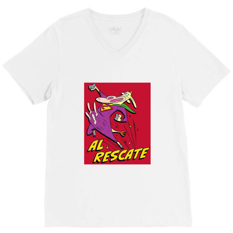 Cow And Chicken, Al Rescate, V-neck Tee | Artistshot