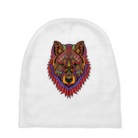 Wolf Psychedelic Trip Mandala Patterns Colorful Lsd Rave T Shirt Baby Beanies | Artistshot