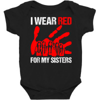 I Wear Red For My,sister Native American Stop Mmiw Red Hand Baby Bodysuit | Artistshot