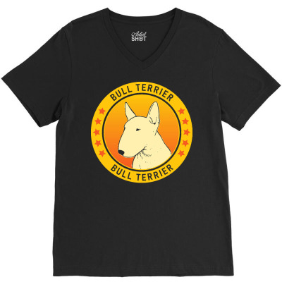 Bull Terrier T  Shirt Bull Terrier Dog Portrait T  Shirt V-neck Tee Designed By Bartolettikacey