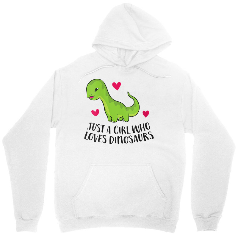 Womens Just A Girl Who Loves Dinosaurs Cute Dinosaurs Girl V Neck T Sh Unisex Hoodie | Artistshot