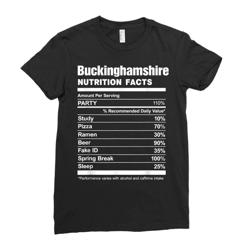 Buckinghamshire Nutrition Facts College University T Shirt Ladies Fitted T-Shirt by cm-arts | Artistshot