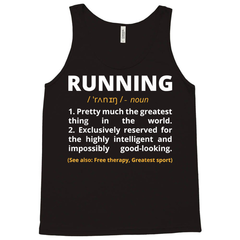 Funny Running Definition Noun Runner Track Field Gift Coach For Fans Tank Top by DedeShawl | Artistshot