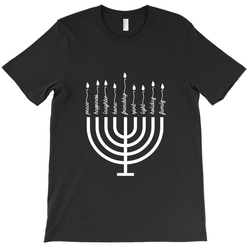 Happy Hanukkah Menorah Vintage Hebrew Jewish Holiday T-shirt T-shirt | Artistshot