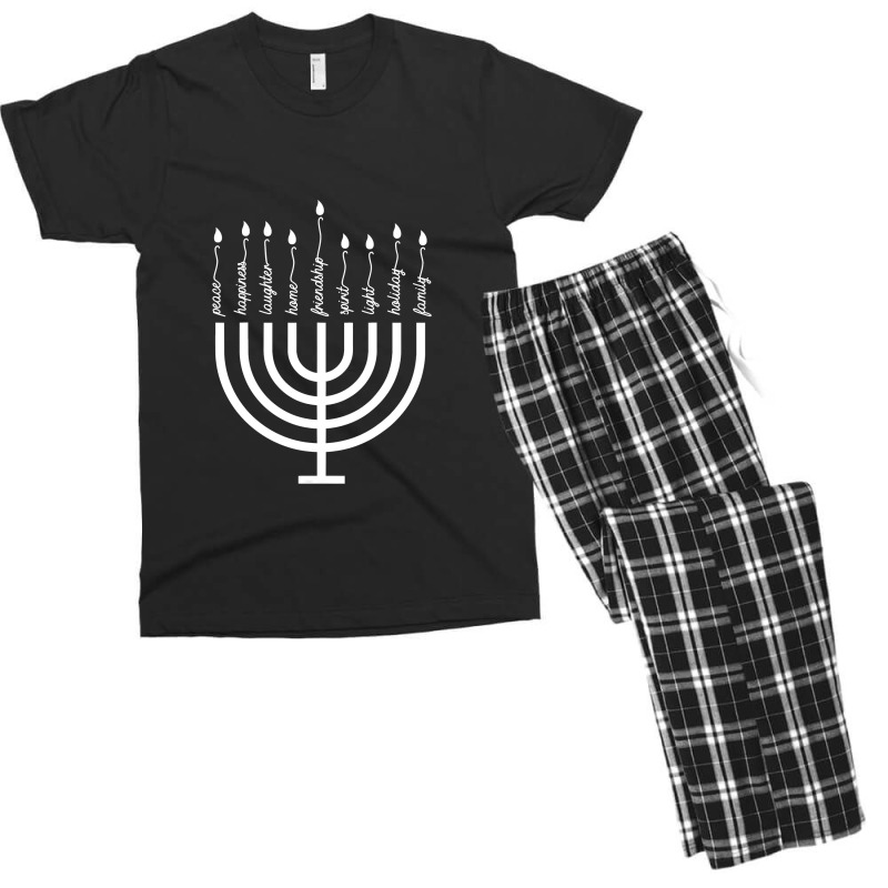 Happy Hanukkah Menorah Vintage Hebrew Jewish Holiday T-shirt Men's T-shirt Pajama Set | Artistshot