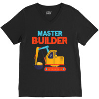 Master Builder Excavator Building Blocks Children Kids Toy For Fans V-neck Tee | Artistshot