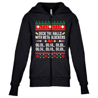 Deck The Halls With Beta Blockers Nurse Christmas Ugly Xmas Youth Zipper Hoodie | Artistshot