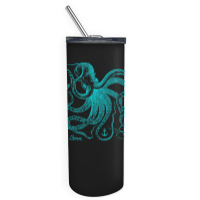 Octopus Cool Vintage Marine Biologist Ocean Sea Life 4 Skinny Tumbler | Artistshot