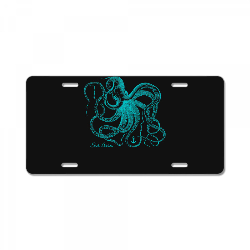 Octopus Cool Vintage Marine Biologist Ocean Sea Life 4 License Plate | Artistshot