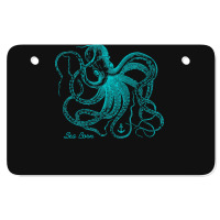 Octopus Cool Vintage Marine Biologist Ocean Sea Life 4 Atv License Plate | Artistshot