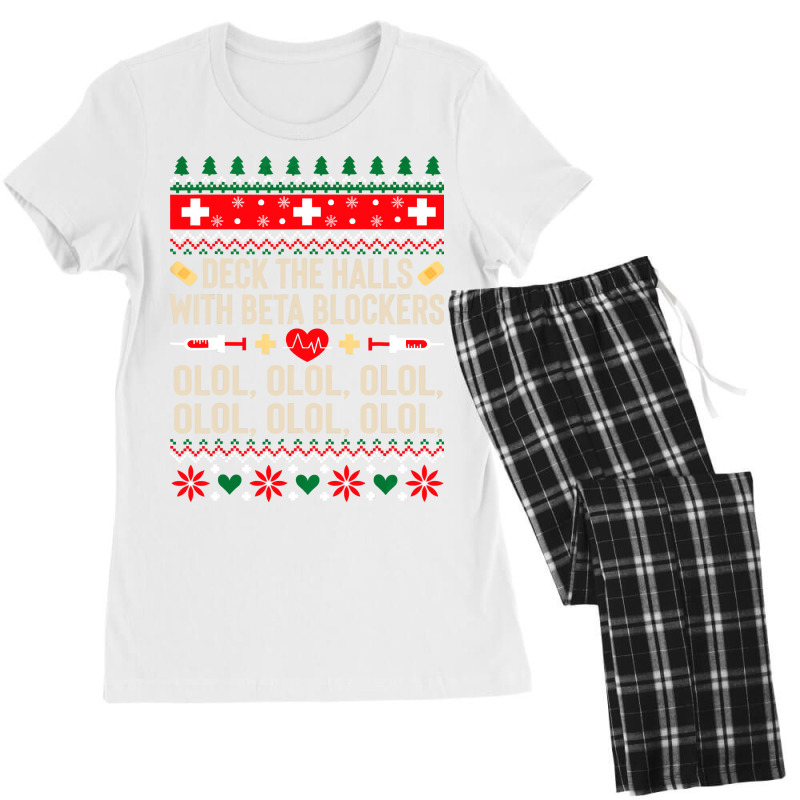 Deck The Halls With Beta Blockers Nurse Ugly Christmas Women's Pajamas Set by EricWade | Artistshot