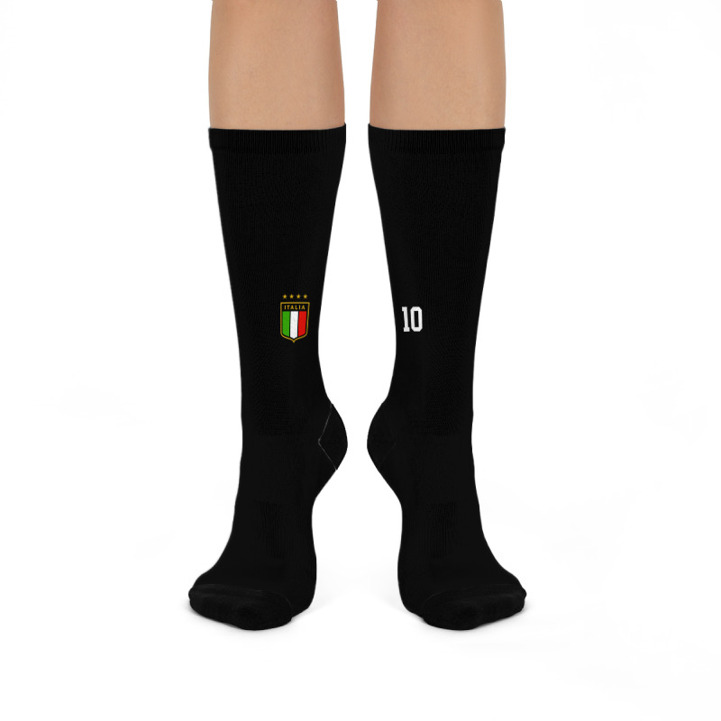 Italia Team Sports Number 10 Italy Soccer Italian Flag Crew Socks | Artistshot