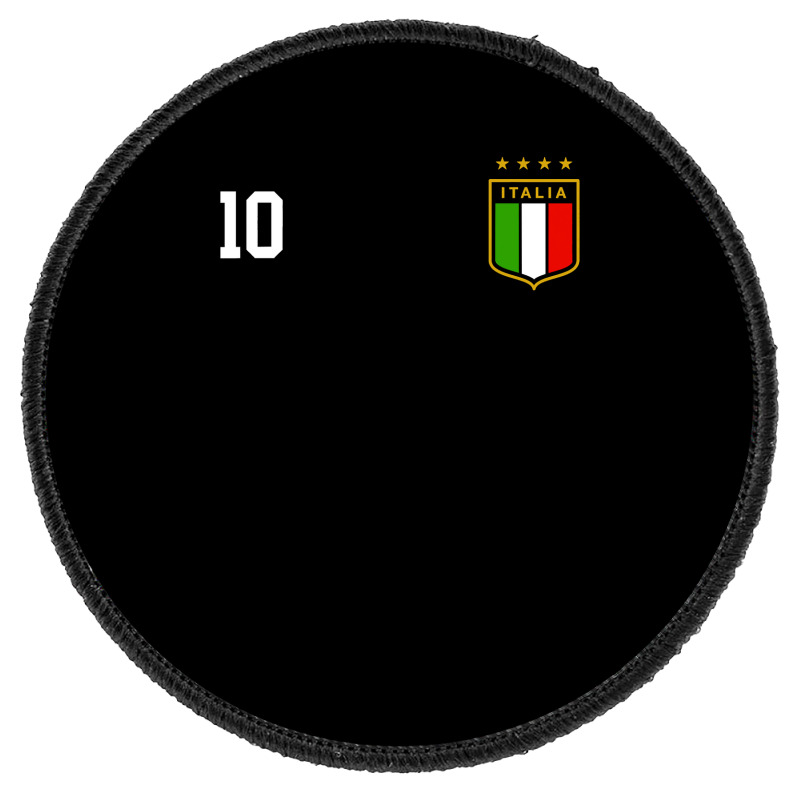 Italia Team Sports Number 10 Italy Soccer Italian Flag Round Patch | Artistshot