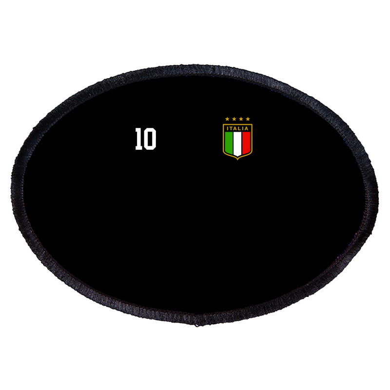 Italia Team Sports Number 10 Italy Soccer Italian Flag Oval Patch | Artistshot