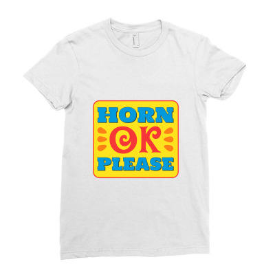 Desi Slogan   Horn Ok Please   Desi Ladies Fitted T-shirt Designed By Senyumterus