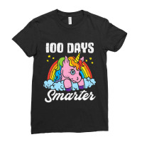 Kids 100 Days Smarter Unicorn 100th Day Of School Girls Kids T Shirt Ladies Fitted T-shirt | Artistshot