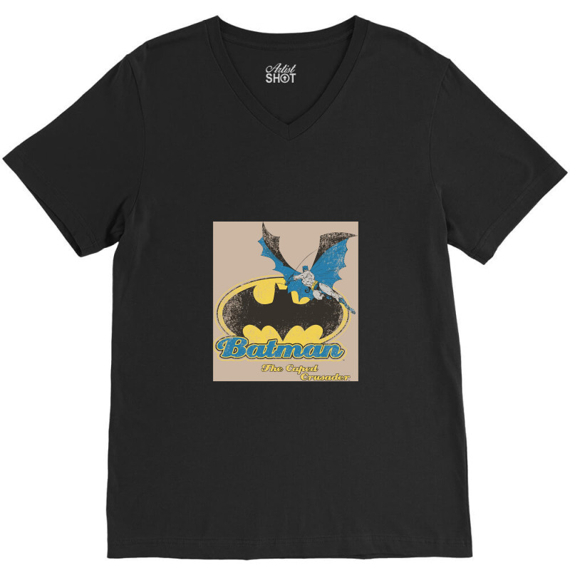 Caped Crusader Retro V-neck Tee | Artistshot