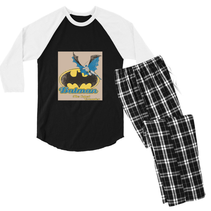 Caped Crusader Retro Men's 3/4 Sleeve Pajama Set | Artistshot