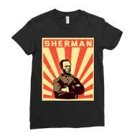 William Tecumseh Sherman Propaganda Design  General Sherman Ladies Fitted T-shirt | Artistshot