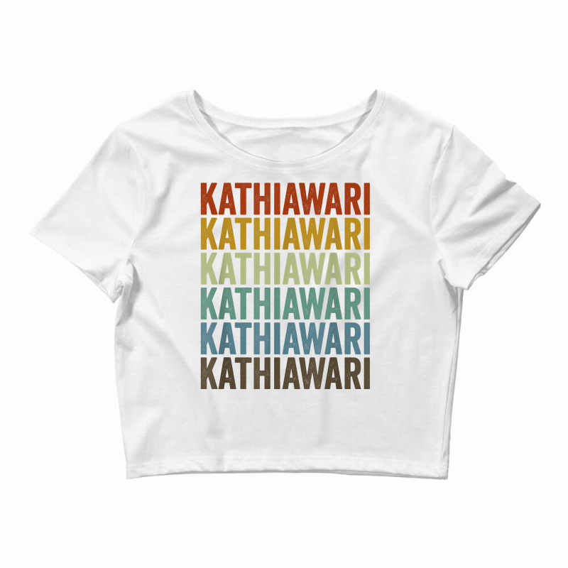 Kathiawari Horse Retro T Shirt Crop Top by leiseyxlmorit | Artistshot