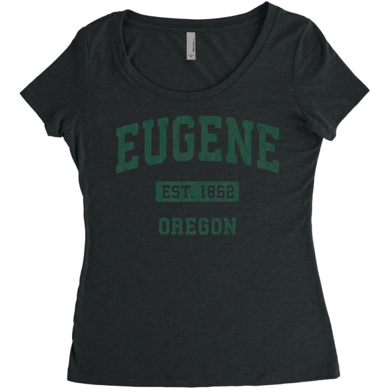 Eugene Oregon Or Vintage Athletic Sports Design Women's Triblend Scoop T-shirt by CUSER3772 | Artistshot