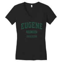 Eugene Oregon Or Vintage Athletic Sports Design Women's V-neck T-shirt | Artistshot