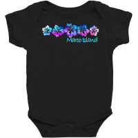 Womens Marco Island, Fl Tropical Flower T Shirt Vacation Beach V Neck Baby Bodysuit | Artistshot