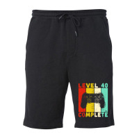 Neu 40. Geburtstag Männer Gamer Level 40 Fleece Short | Artistshot