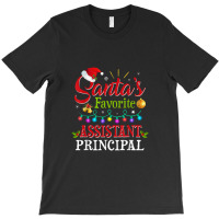 Santa's Favorite Assistant Principal Christmas Light T-shirt | Artistshot