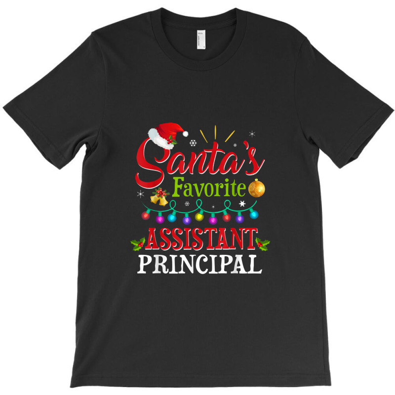 Santa's Favorite Assistant Principal Christmas Light T-Shirt by mizgosha | Artistshot