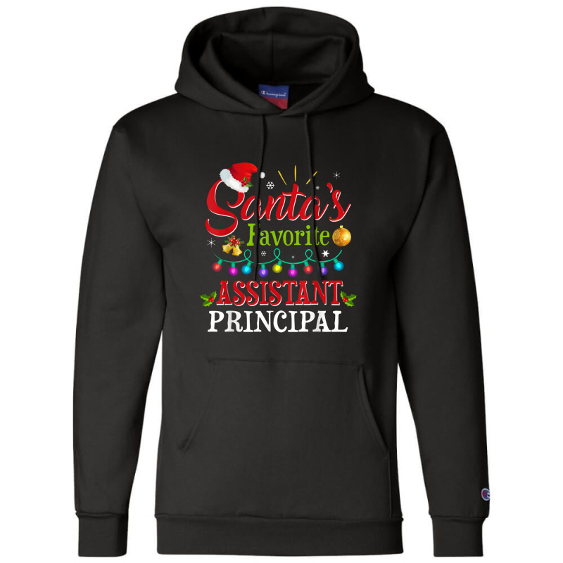 Santa's Favorite Assistant Principal Christmas Light Champion Hoodie by mizgosha | Artistshot