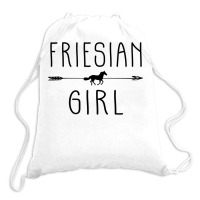 Friesian Horse Girl  Gifts Horses Lover Riding Racing Drawstring Bags | Artistshot