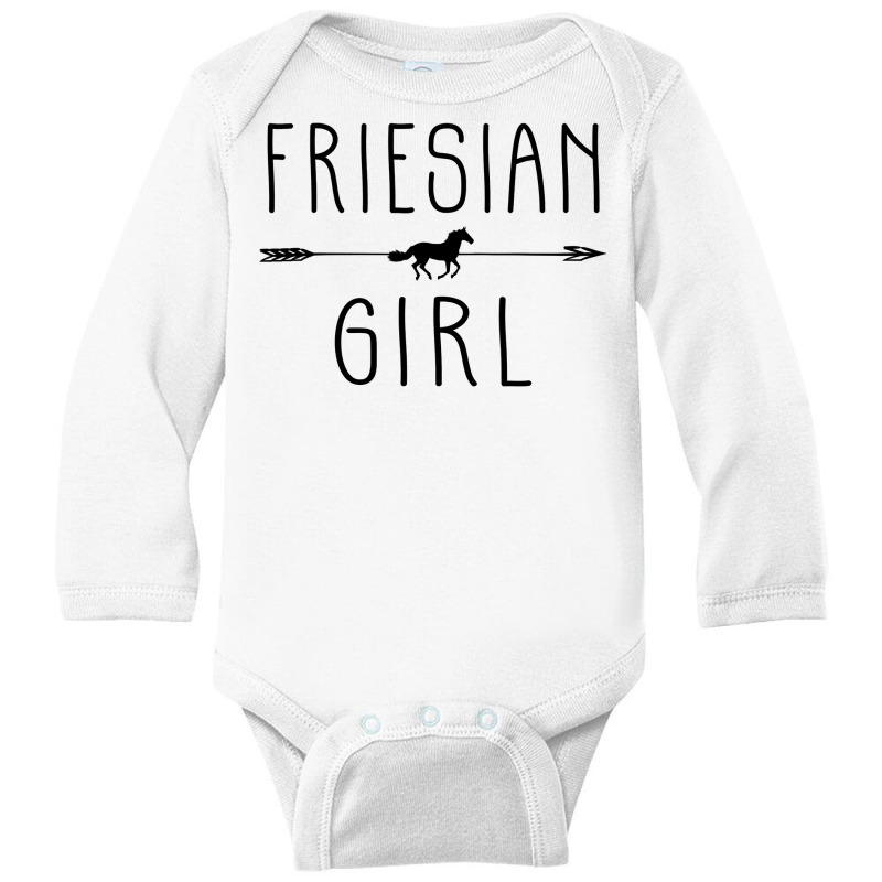 Friesian Horse Girl  Gifts Horses Lover Riding Racing Long Sleeve Baby Bodysuit by Jennifer90 | Artistshot