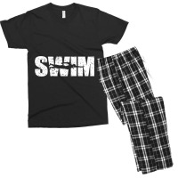 Distressed Look Swimming Gift For Swimmers Pullover Men's T-shirt Pajama Set | Artistshot