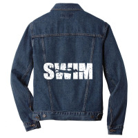 Distressed Look Swimming Gift For Swimmers Pullover Men Denim Jacket | Artistshot