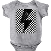 Checkered Lightning Bolt Thunder Checkerboard Graphic T Shirt Baby Bodysuit | Artistshot