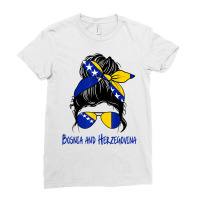 Bosnian Girl Bosniaks Girl Bosnia And Herzegovina Woman Flag T Shirt Ladies Fitted T-shirt | Artistshot