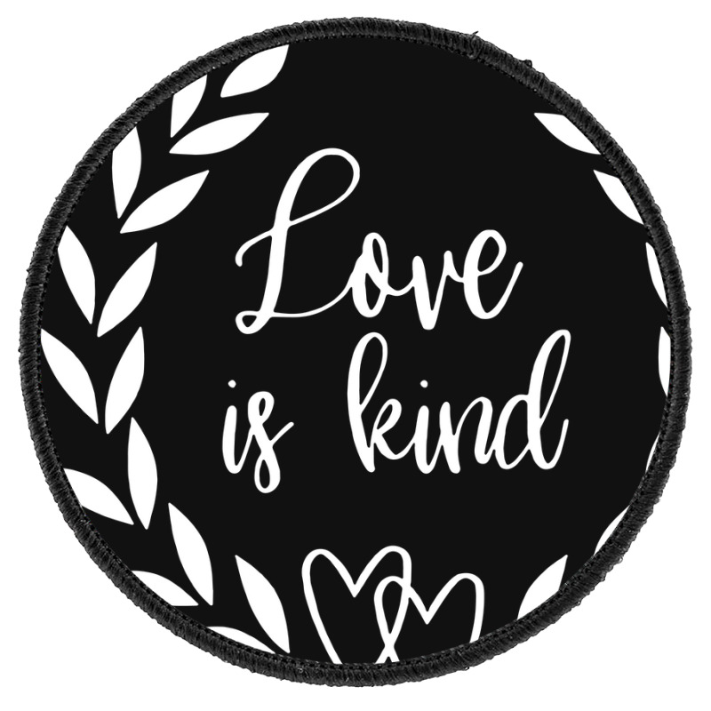 Love Is Kind Hearts Branch Cursive Round Patch By Cm-arts - Artistshot