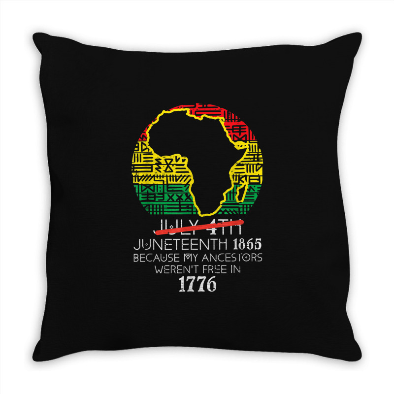 Africa Map July 4th Juneteenth 1865 June 19th Men Women Kids Throw Pillow | Artistshot