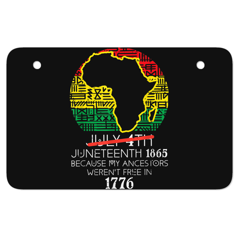 Africa Map July 4th Juneteenth 1865 June 19th Men Women Kids Atv License Plate | Artistshot