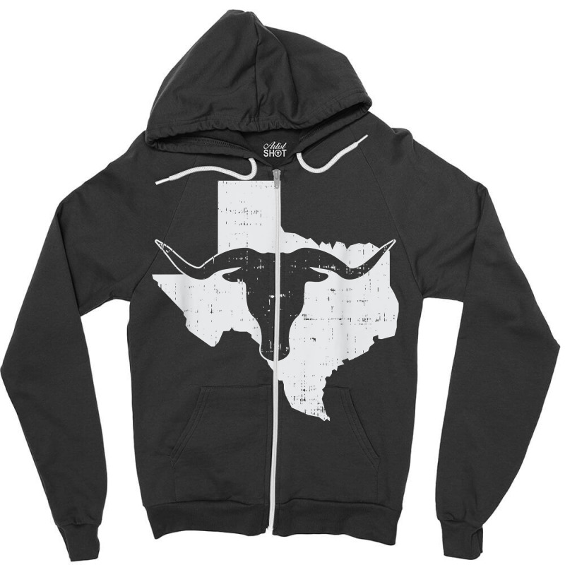 Texas Longhorn Design Cow Classic Typical For Fans Zipper Hoodie by TiffaneyAitchison | Artistshot