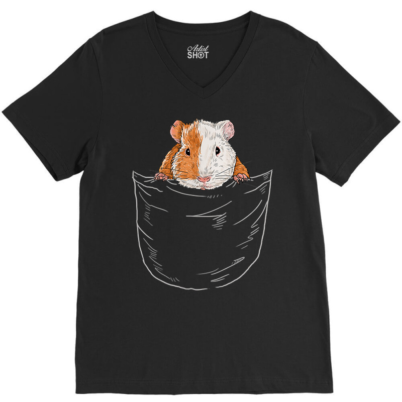 Funny Cavy Lover Guinea Pig Owner Rodent In Breast Pocket T Shirt V-neck Tee | Artistshot