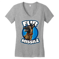 Fur Missiles Belgian Malinois Dog Missile T Shirt Women's V-neck T-shirt | Artistshot